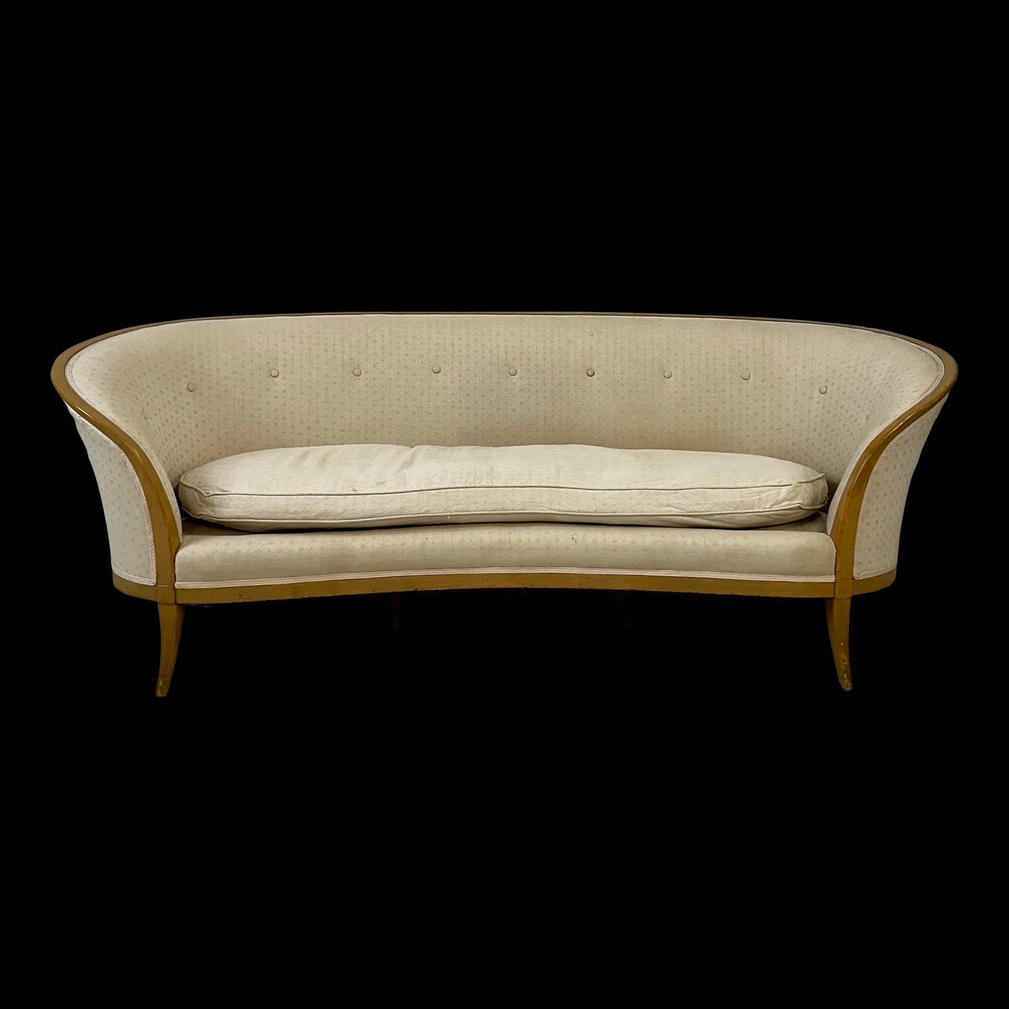 Art Deco Modern French Style Curved Tall Back Sofa