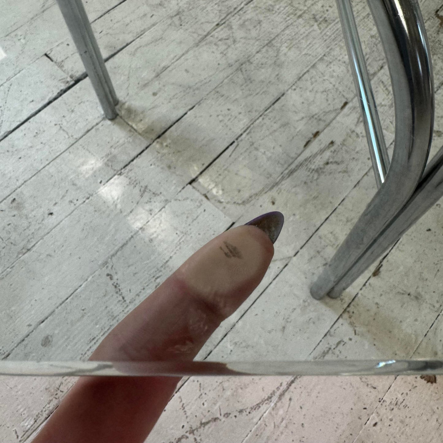 Chrome and Glass Octagonal Dining Table