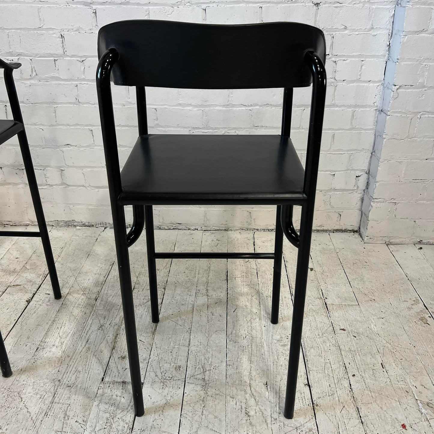 Cy Mann Post-Modern Leather Barstools