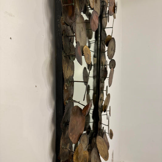 Curtis Jere Brutalist Mixed Metals Raindrops Mirror