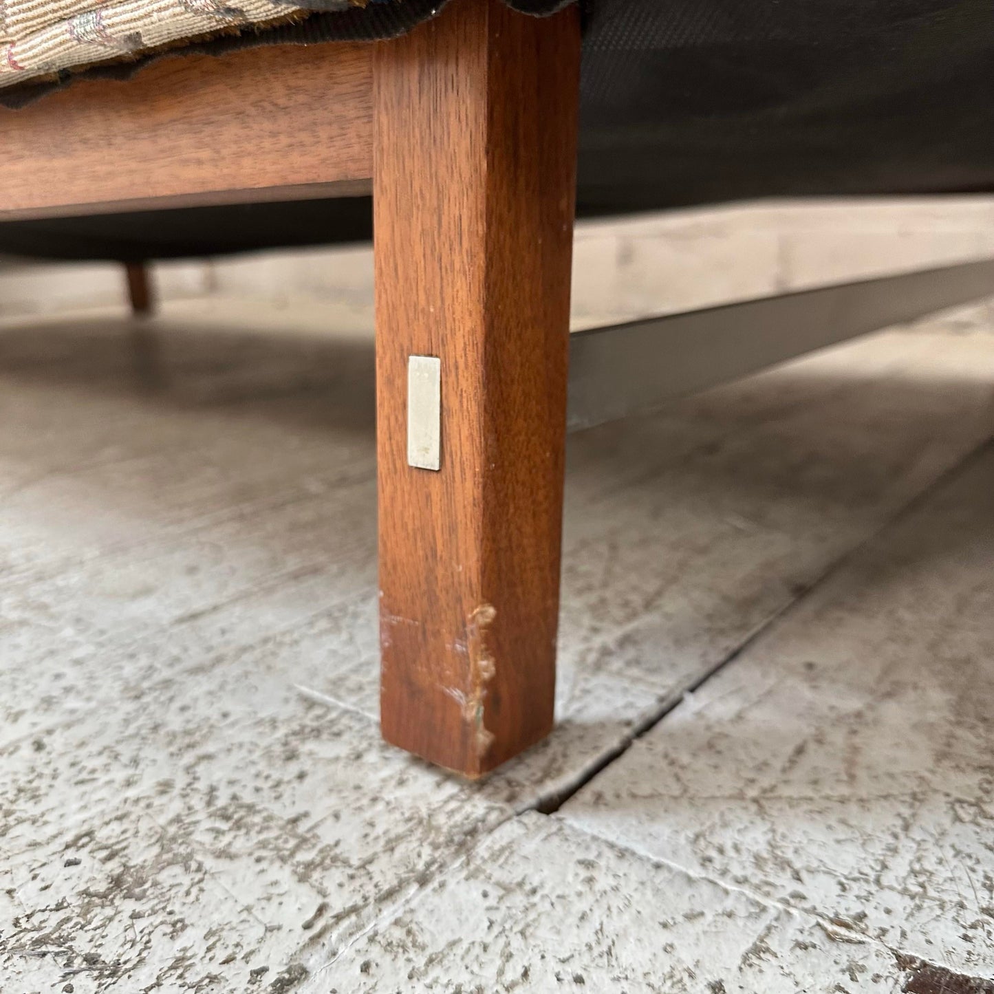 Paul McCobb for Calvin Sectional Sofa Walnut Legs Aluminum Cross Bars