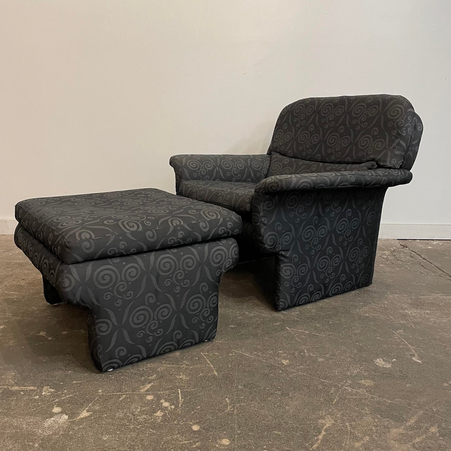 Mid Century Modern Preview Furniture Arm Chair and Ottoman