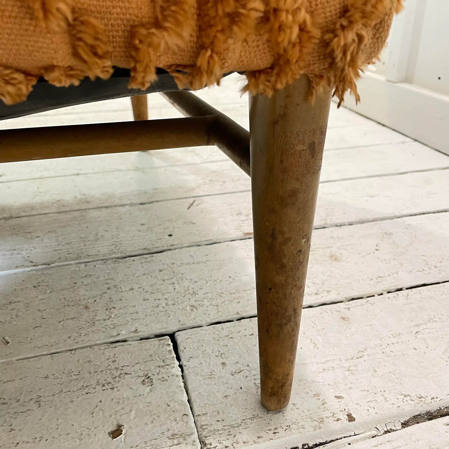 Mid 20th Century Paul McCobb Orange Textured Fabric Arm Chair, Unmarked