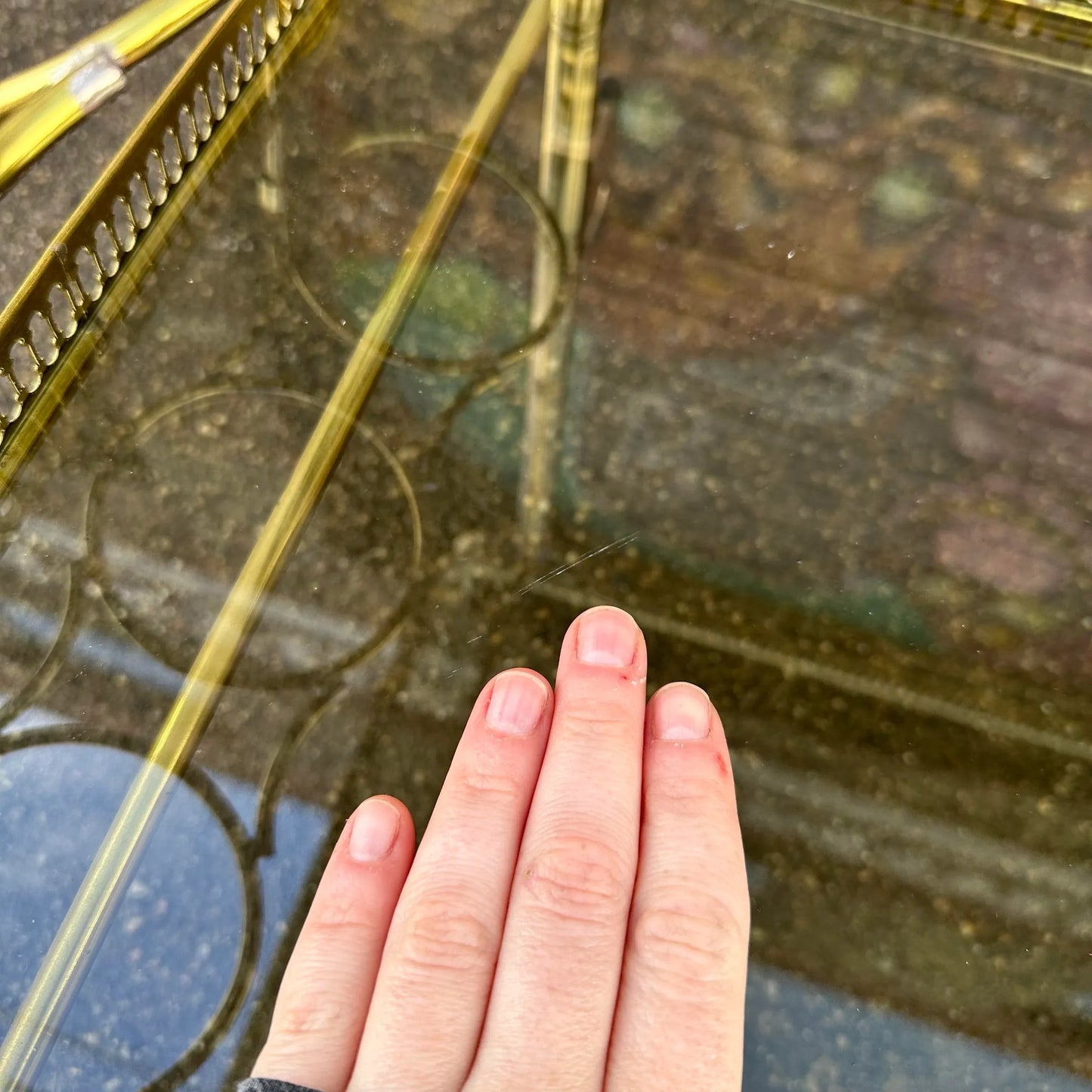 Maison Jansen Style Two Tiered Brass Bar Cart Hollywood Regency