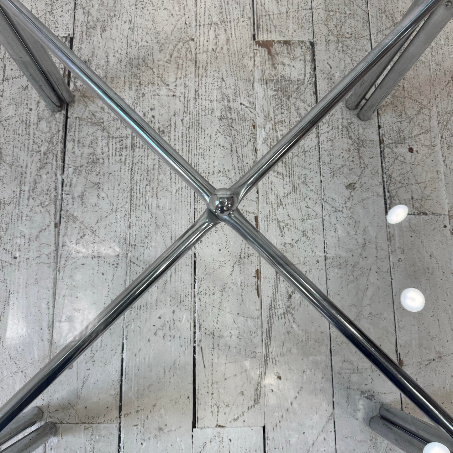 Chrome and Glass Octagonal Dining Table