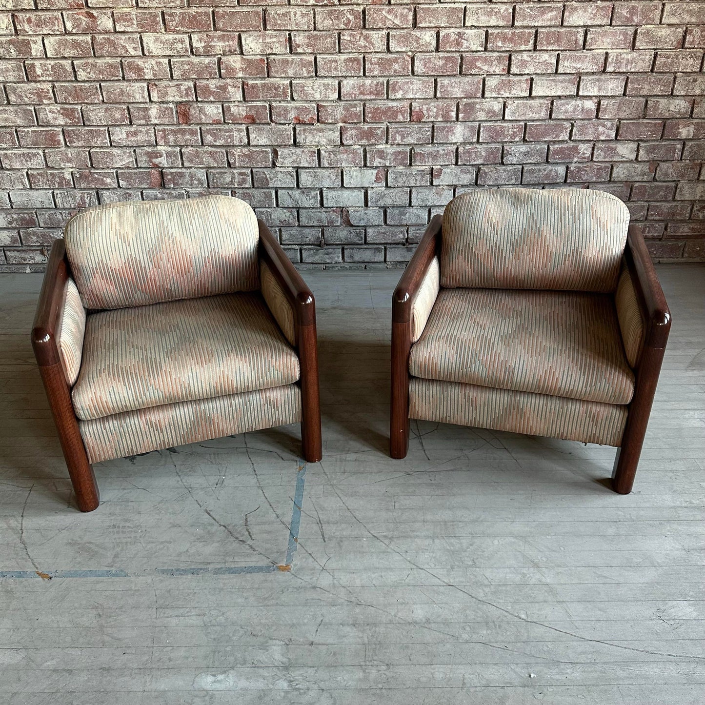 Pair of 1980s David Edward Company Club Chairs