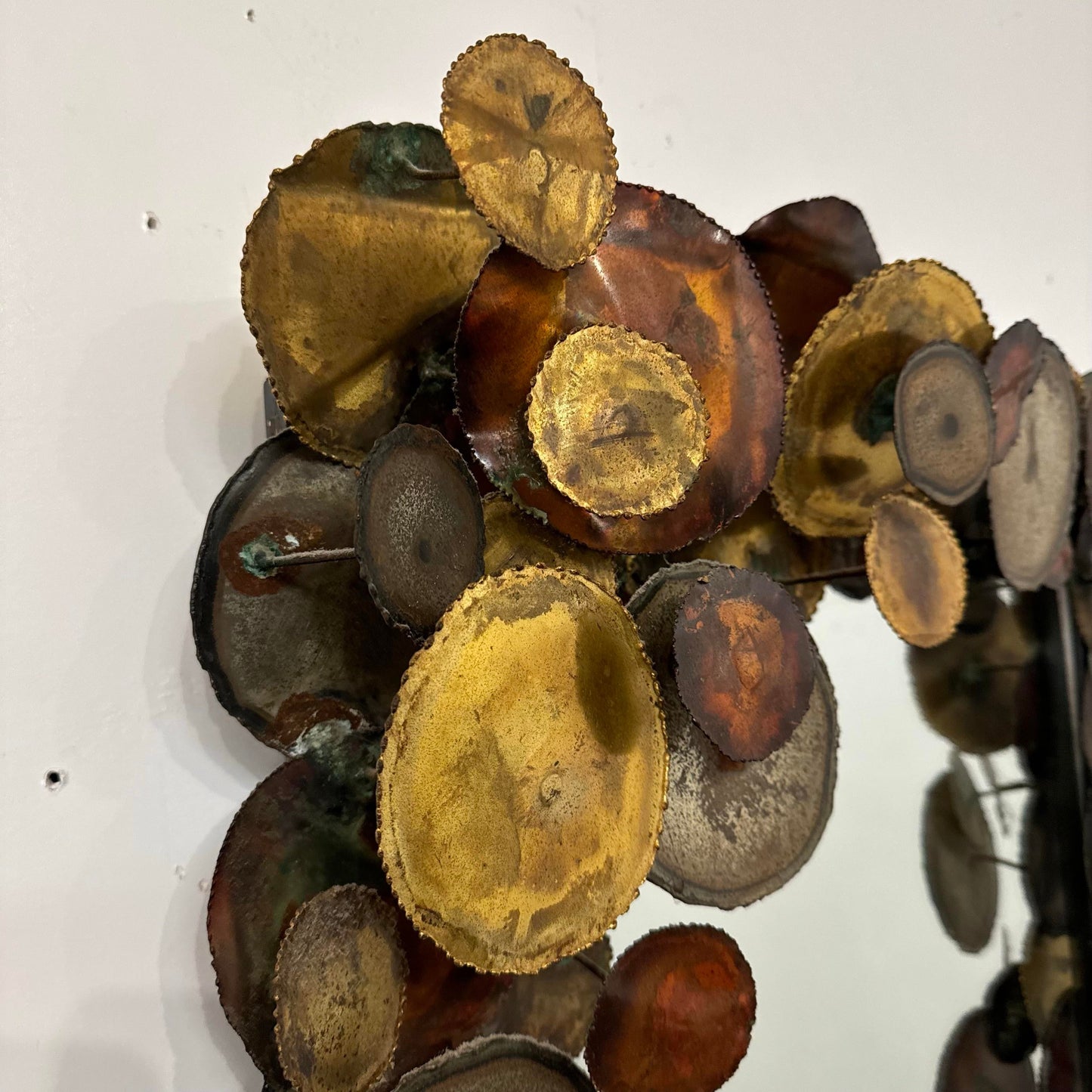 Curtis Jere Brutalist Mixed Metals Raindrops Mirror