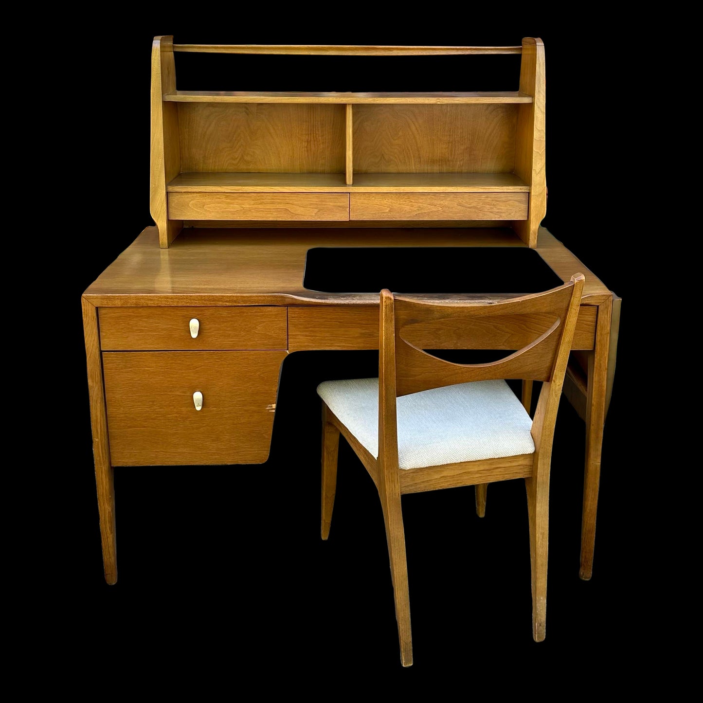 John Van Koert for Drexel Desk With Bookcase Topper and Chair Rare