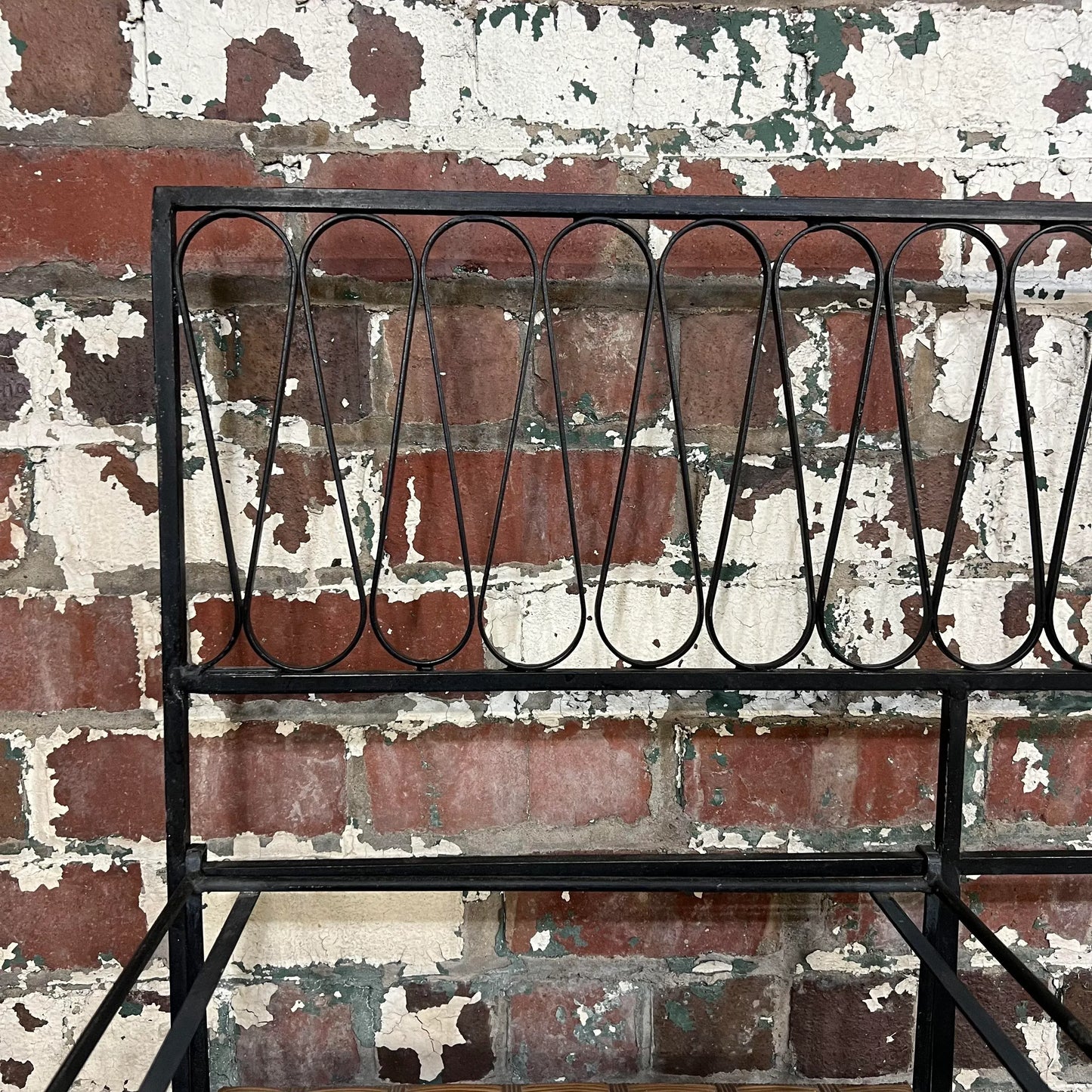 Maurizio Tempestini for Salterini Iron Headboard With Shelves.