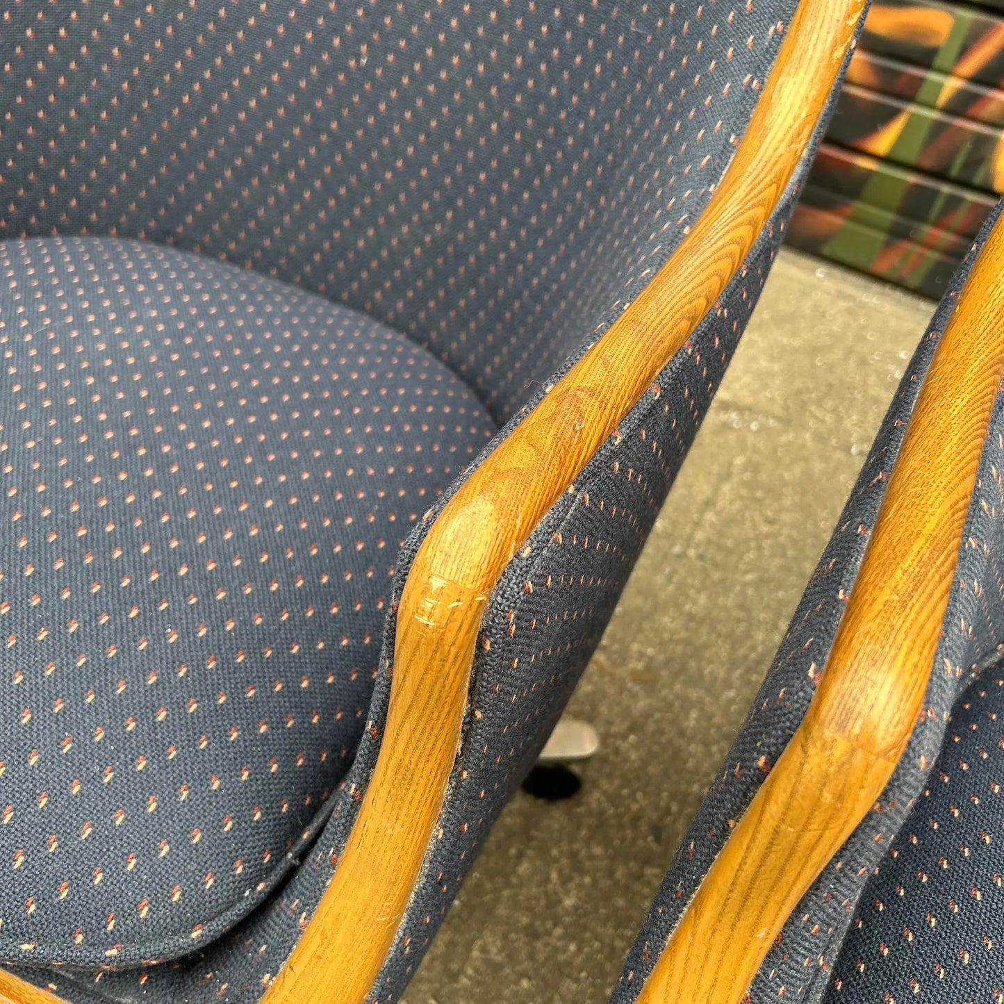 Set of 5 Ward Bennet Office Chairs Bentwood Stainless Polished Base