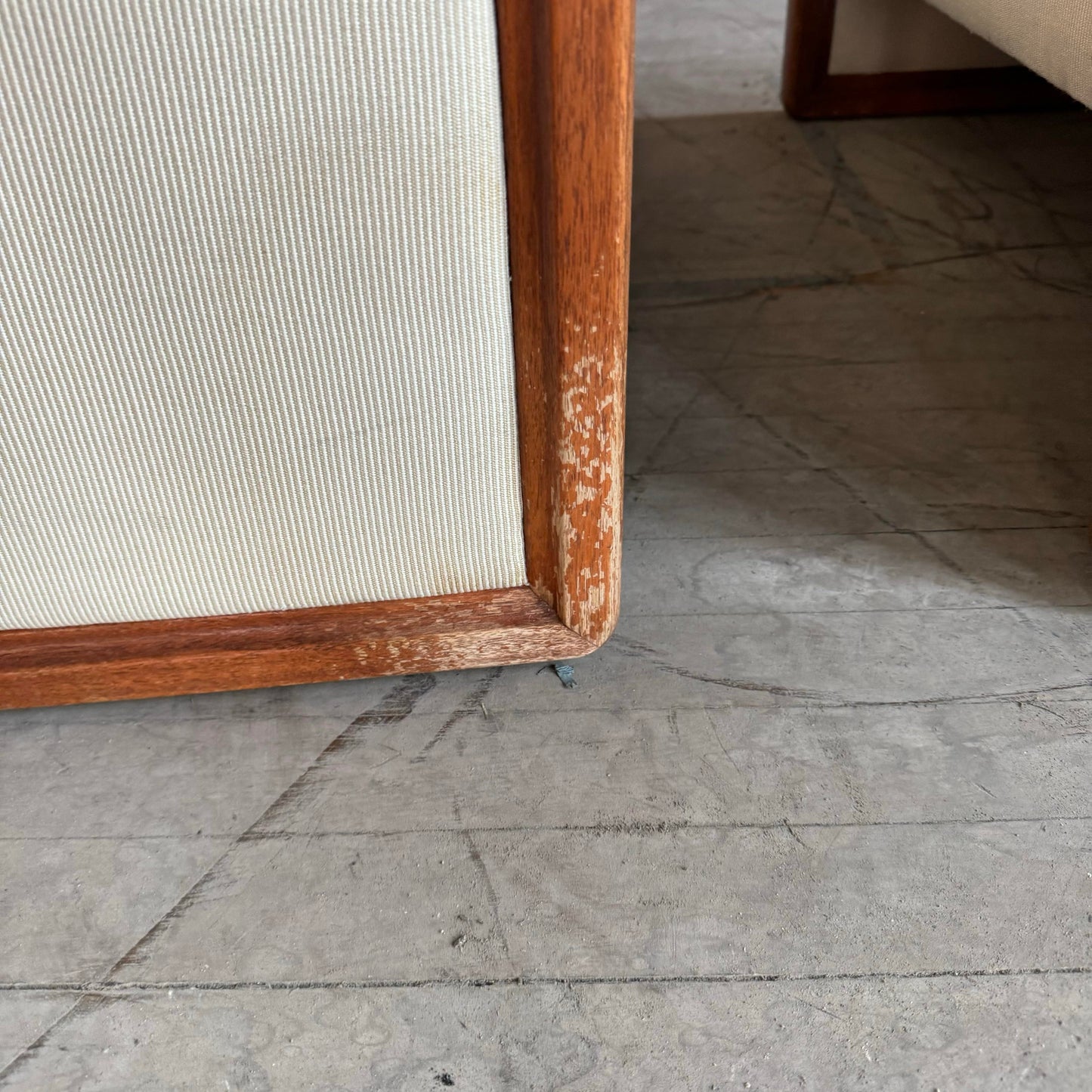 Pair of Cube Lounge Chairs Wood Trim