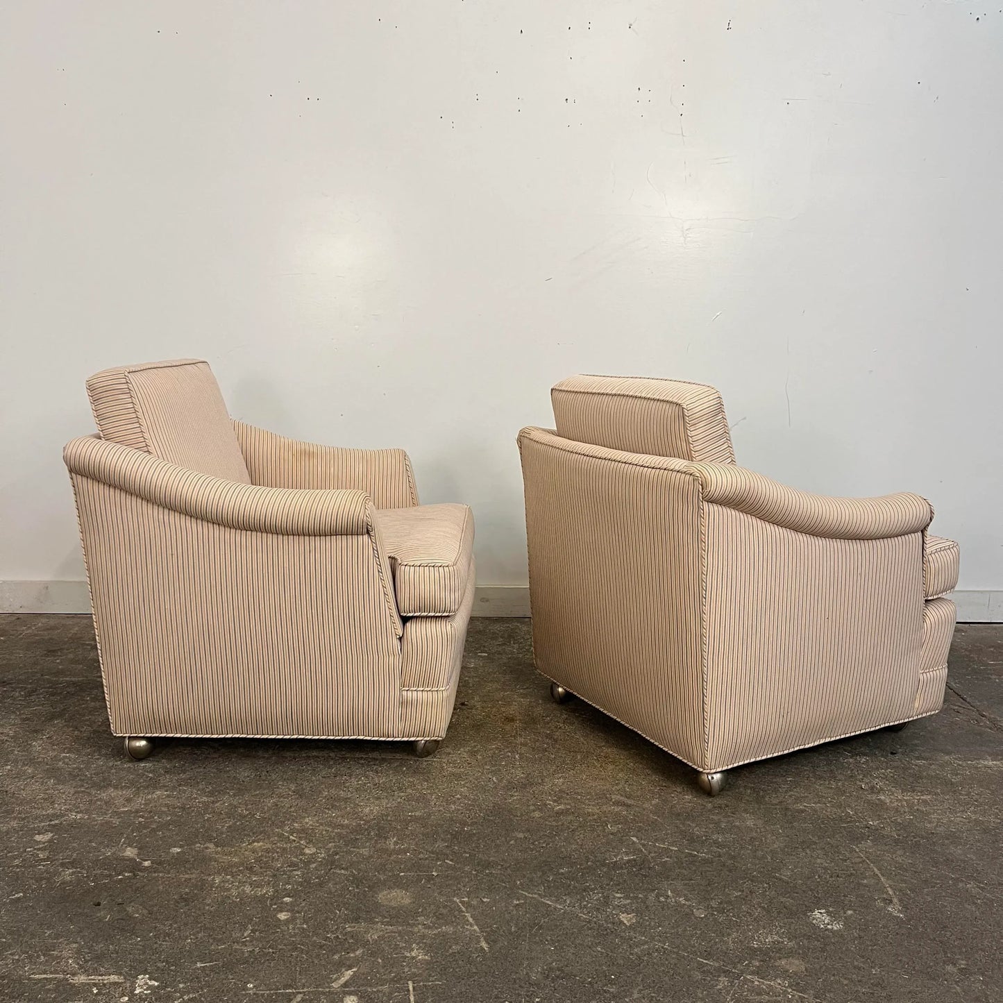 Pair of Dunbar Style Chairs on Casters