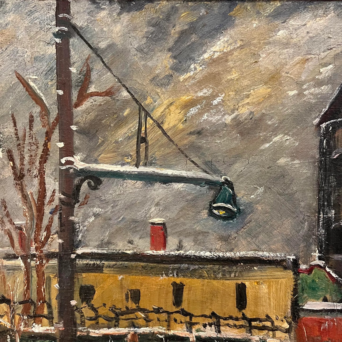Cleveland Winter Cityscape Painting Signed Halt