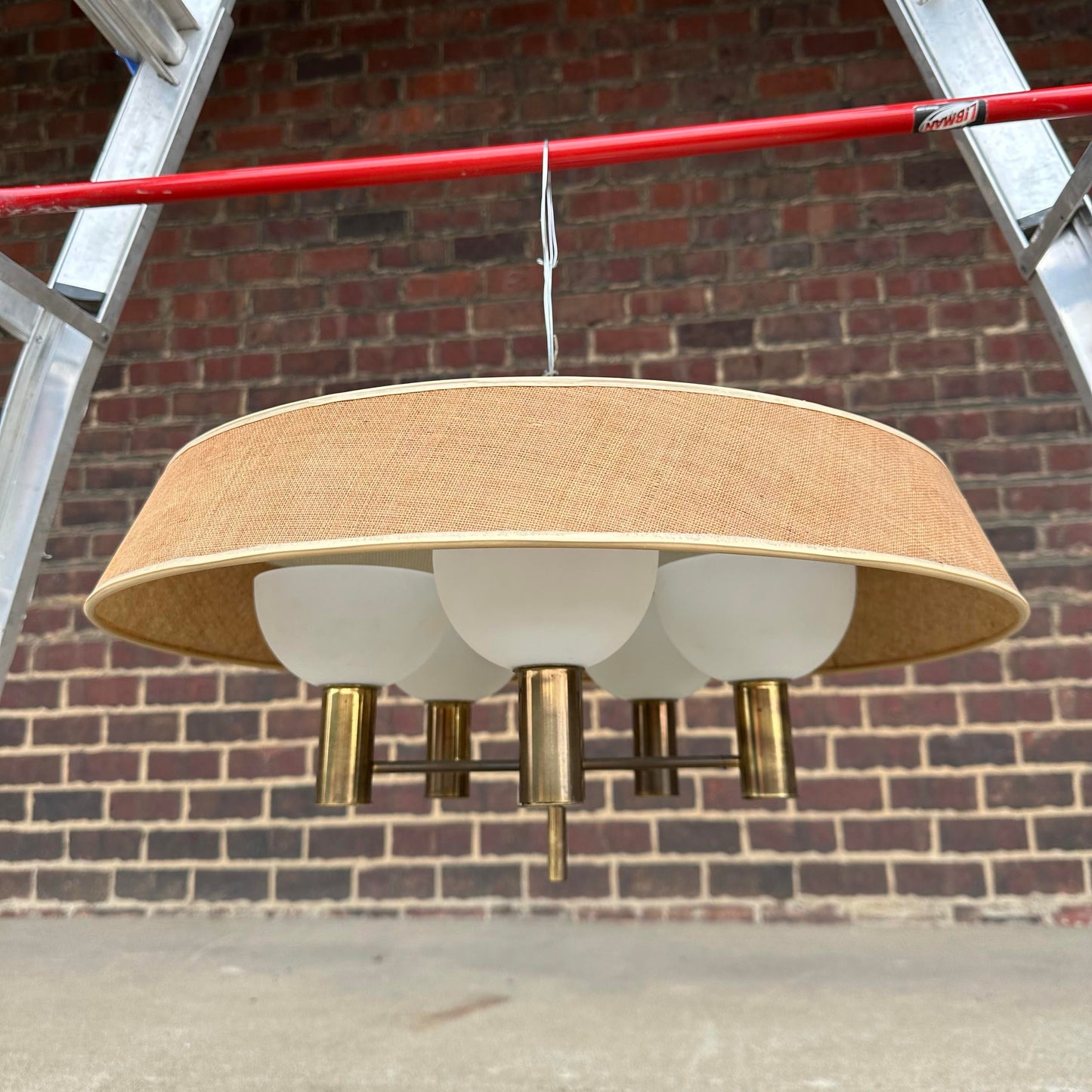 Mid Century Modern Chandelier Hanging Lamp by Gerald Thurston for Lightolier 2