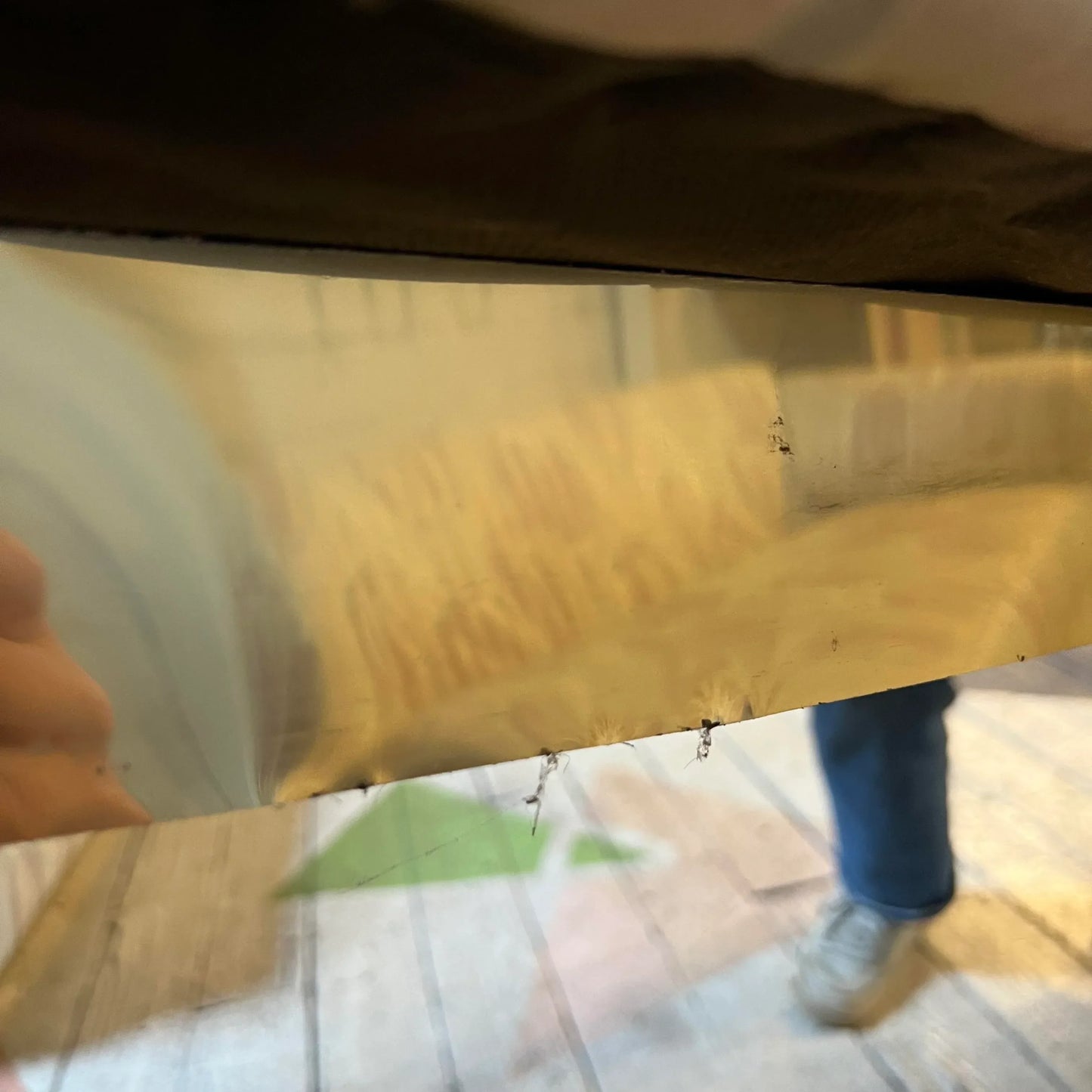 Curved Sectional 80s Sofa With Brass Base Detailing