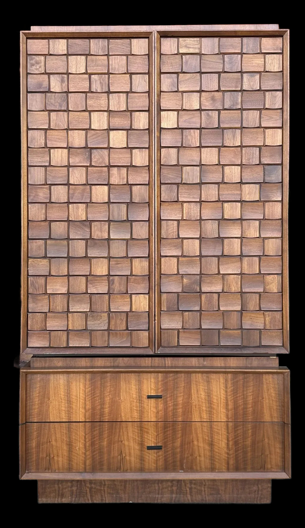 Mid-Century Modern Tobago Canadian Brutalist 2-Piece Tall Wardrobe