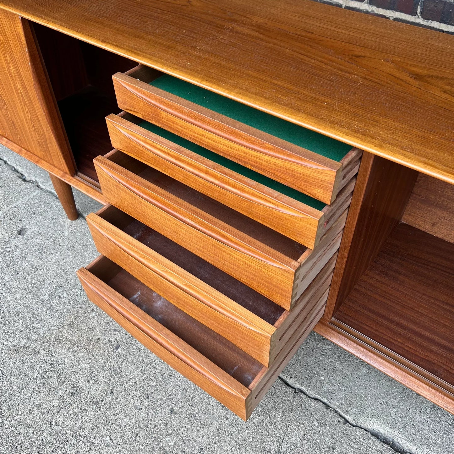 Danish Mid Century Modern Teak Credenza
