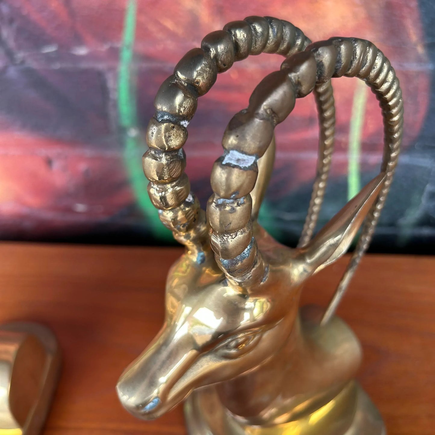 Large 12” Pair of Brass Antelope Bookends