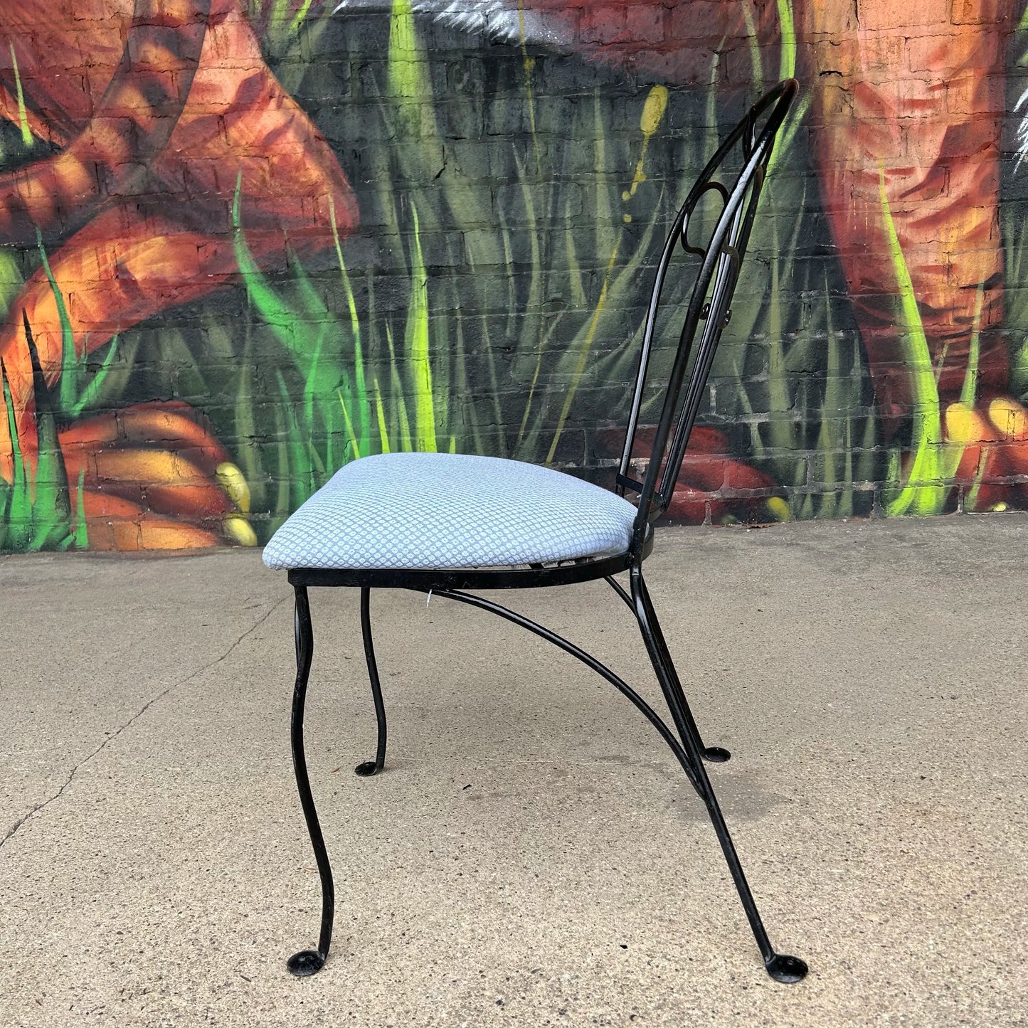 Mid 20th Century Salterini Outdoor Dining Chair Flower Stem Design, Attributed