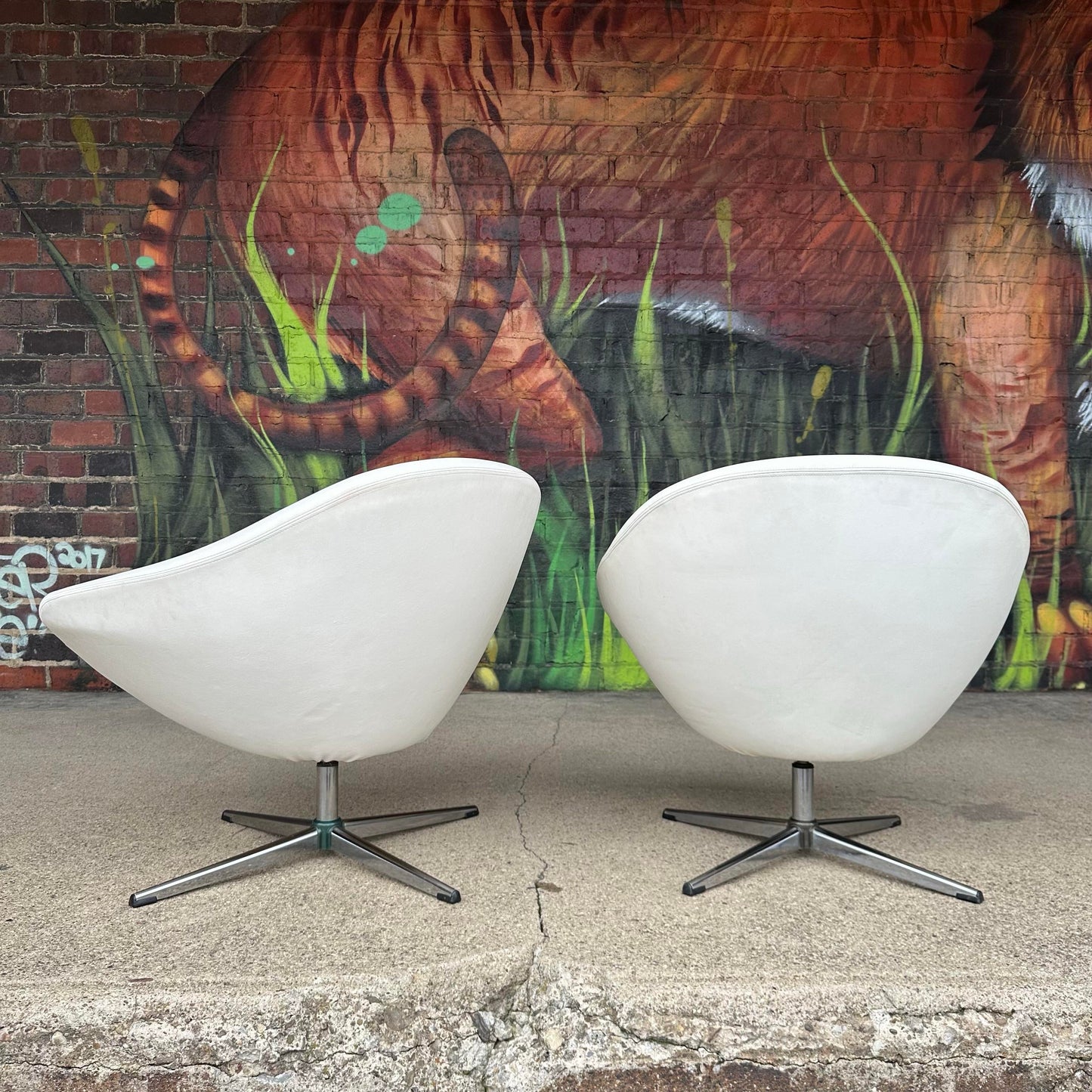 Pair of Mid-Century Modern Overman Swivel Chairs