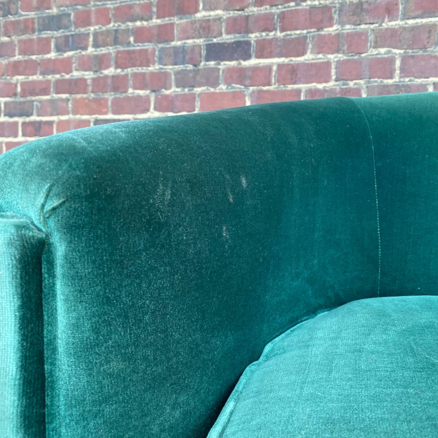 Mid Century Modern Adrian Pearsall for Comfort Craft Green Velvet Chair With Pleats