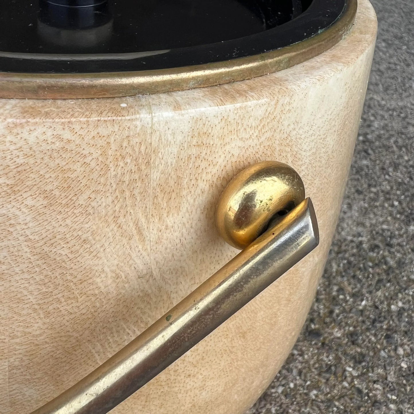 Aldo Tura Goatskin Wrapped Brass Ice Bucket