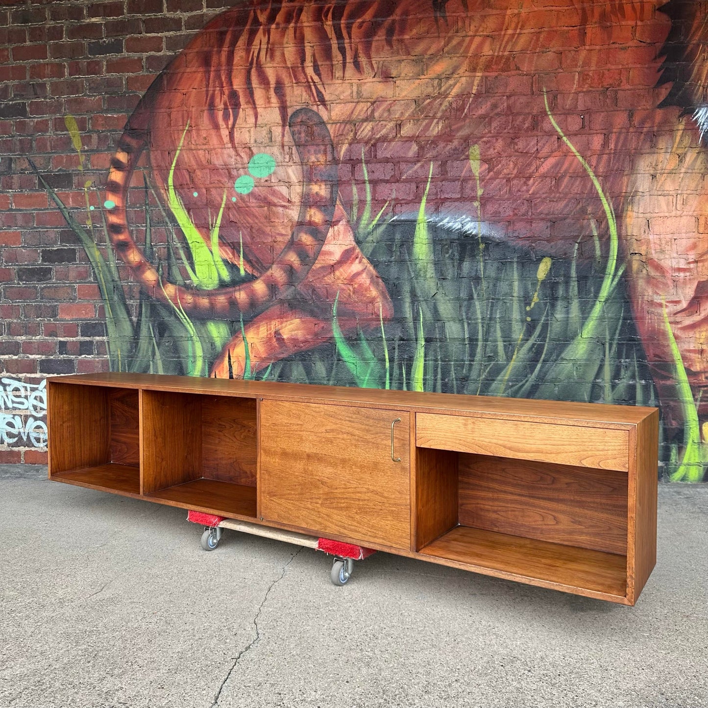 Jens Risom Floating Walnut Credenza Mid-Century Modern