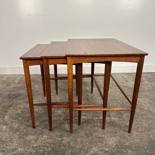 Mid Century Modern Teak Dux Nesting Table Made in Sweden