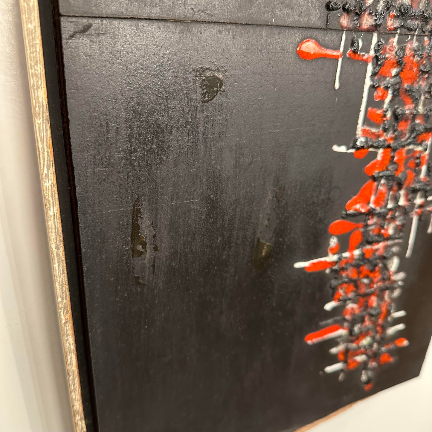 Mid Century Modern Abstract Brutalist Glaze on Slate Tile