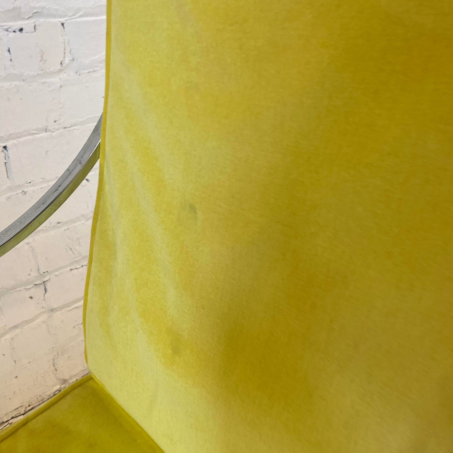 Mid 20th Century Yellow and Chrome Dining Chairs in the Style of Milo Baughman - Set of 4