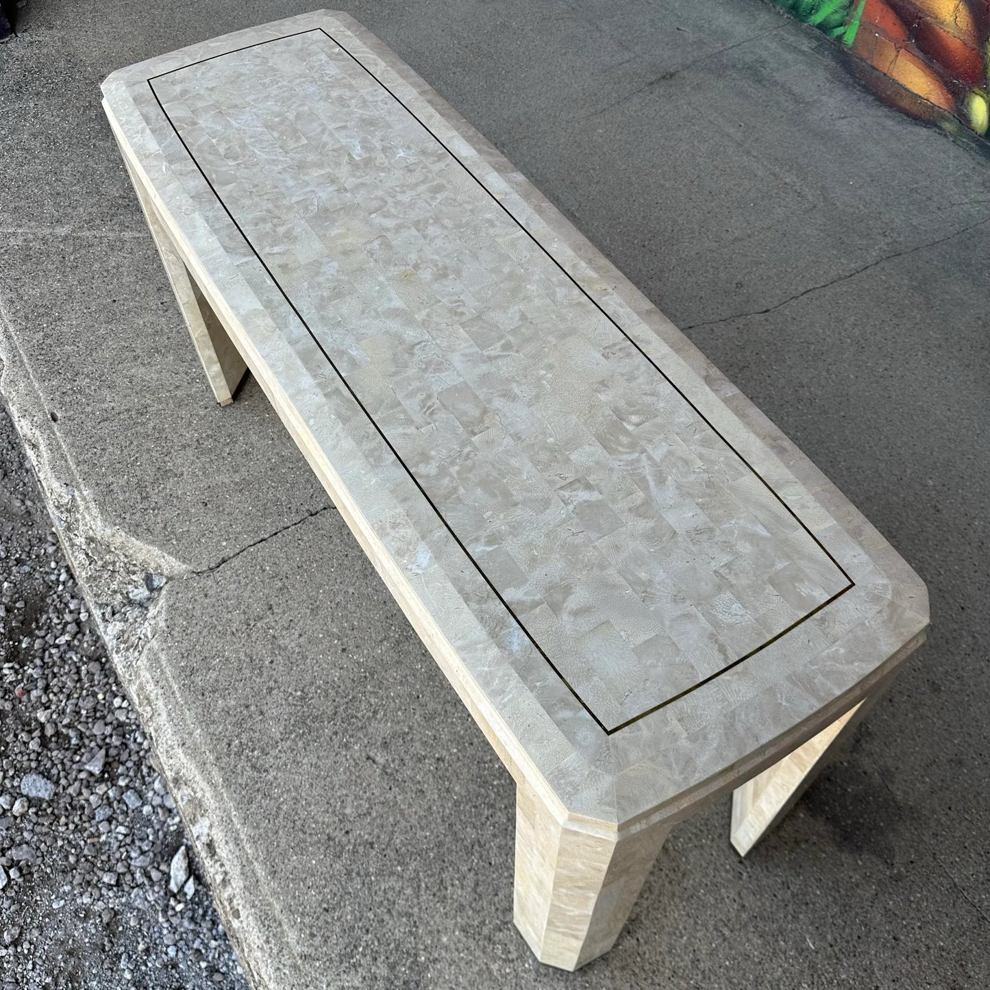 Maitland-Smith Tessellated Marble Console Table