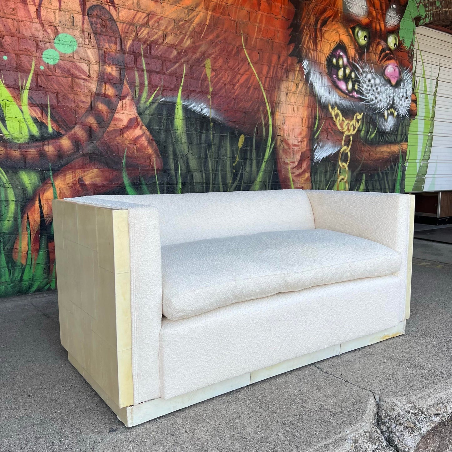 Karl Springer Goat Skin Loveseat