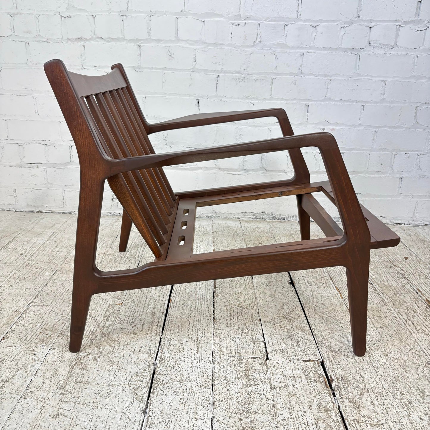 Pair of Mid Century Danish Modern Ib Kofod Larsen for Selig Walnut Lounge Chairs