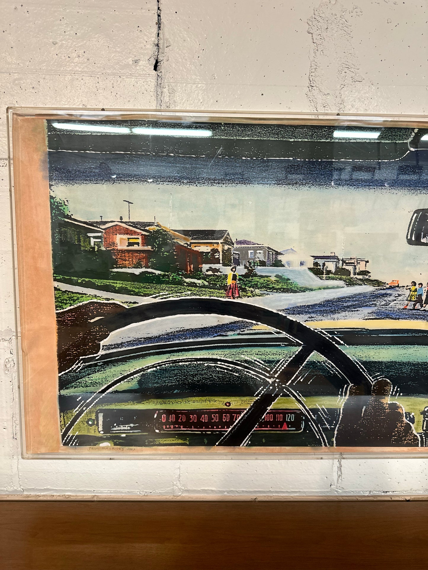 Paul Mavrides 1983 Lithograph Professionally Framed in Museum Quality Lucite Box