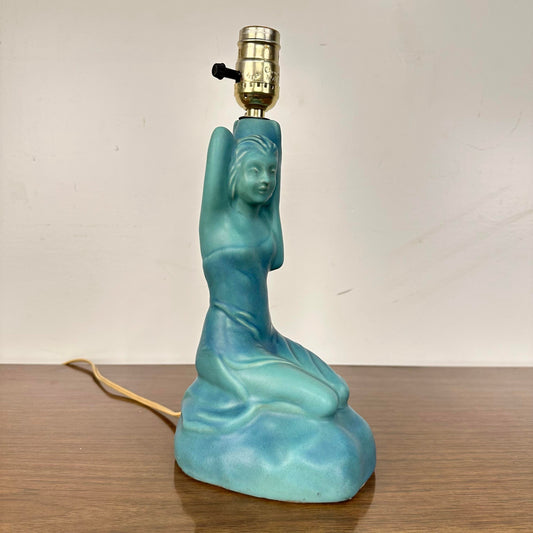 Art Deco Van Briggle Ceramic Figure Pottery Lamp