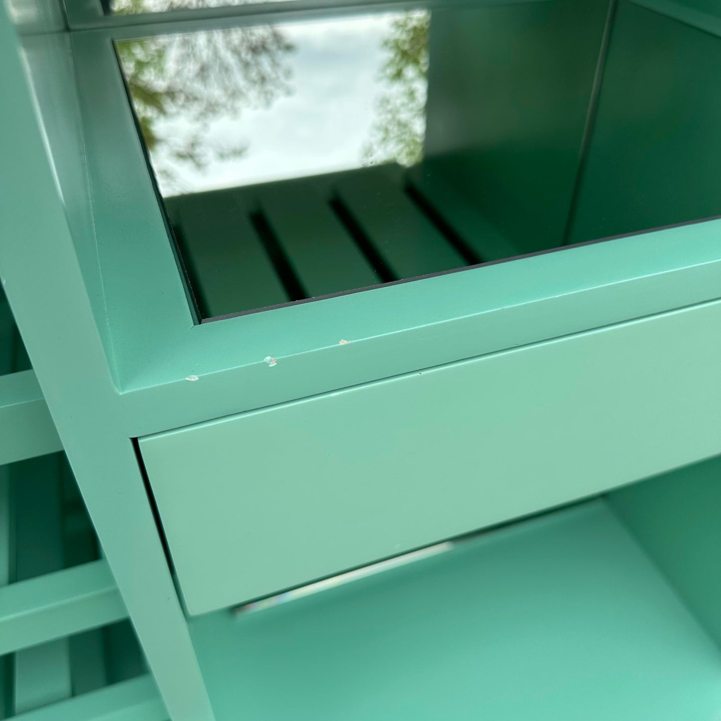 Tiffany-Blue Bar Cabinet With Gold and Mirrored Accents Anthropology