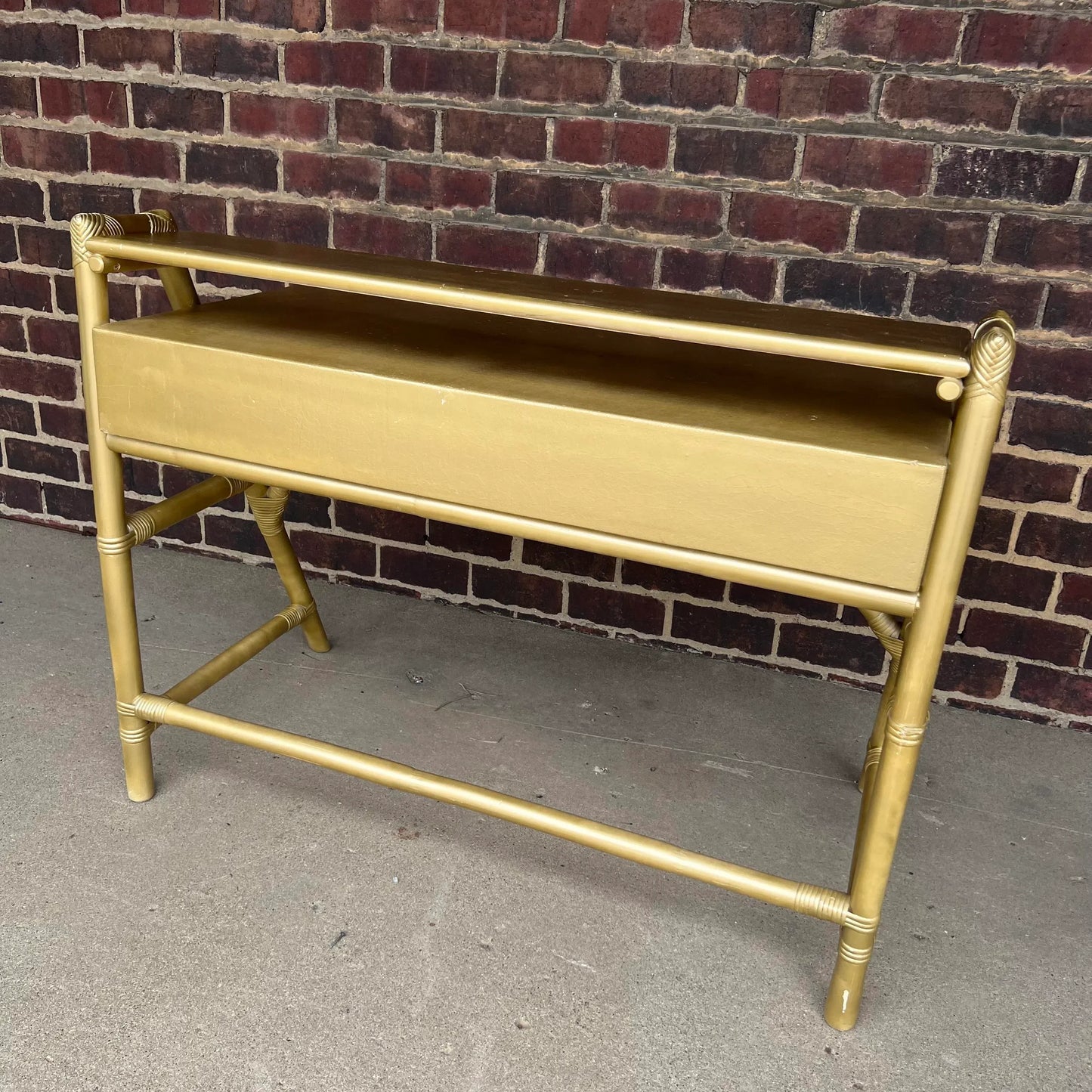 Tommi Parzinger Rattan Bamboo for Willow and Reed Desk.