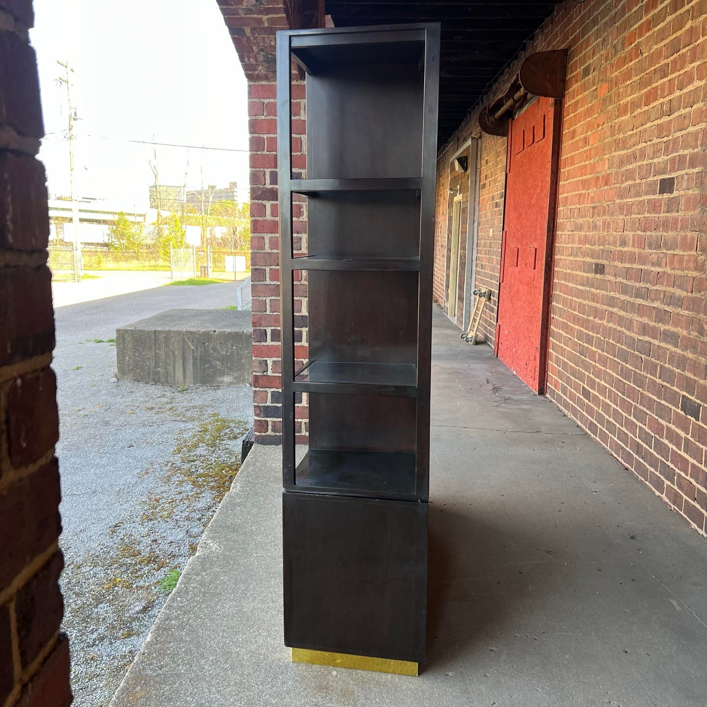 Edward Wormley for Dunbar Display Wall Unit Shelving Glass Brass