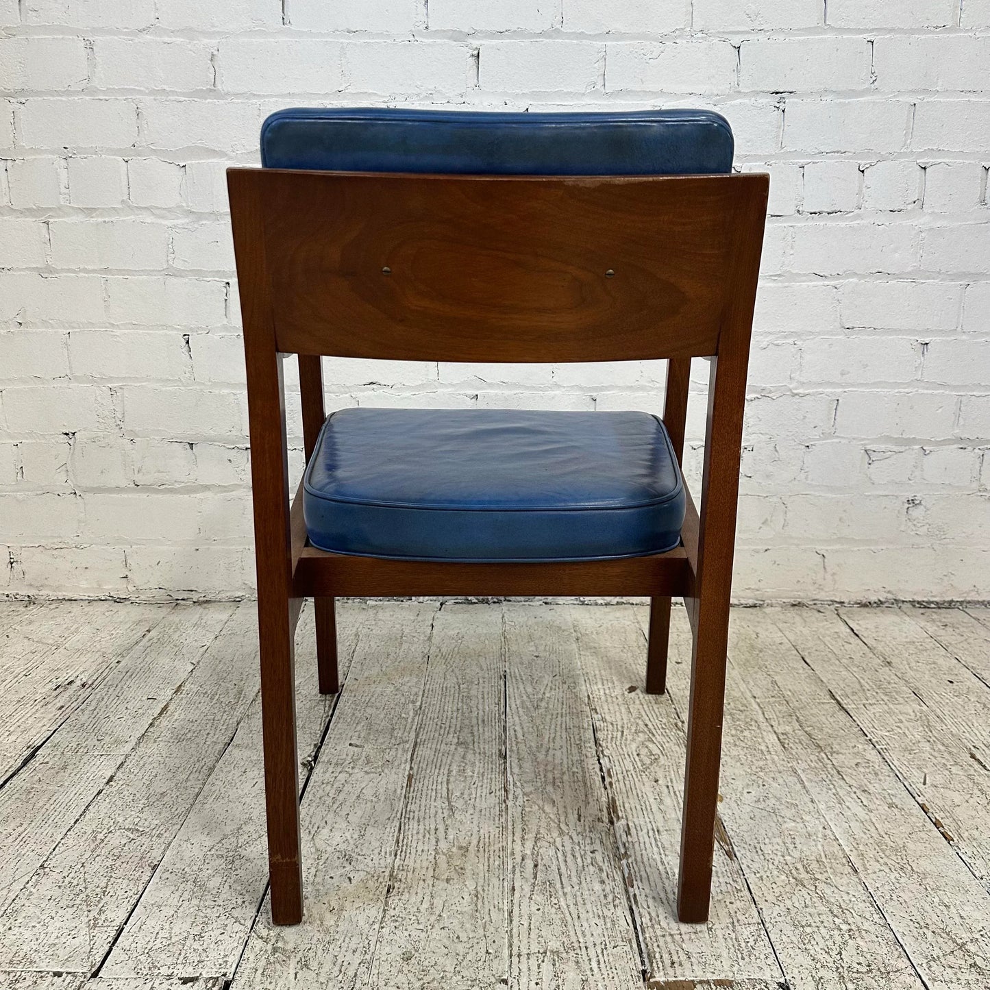 Blue Leather Dunbar Chair