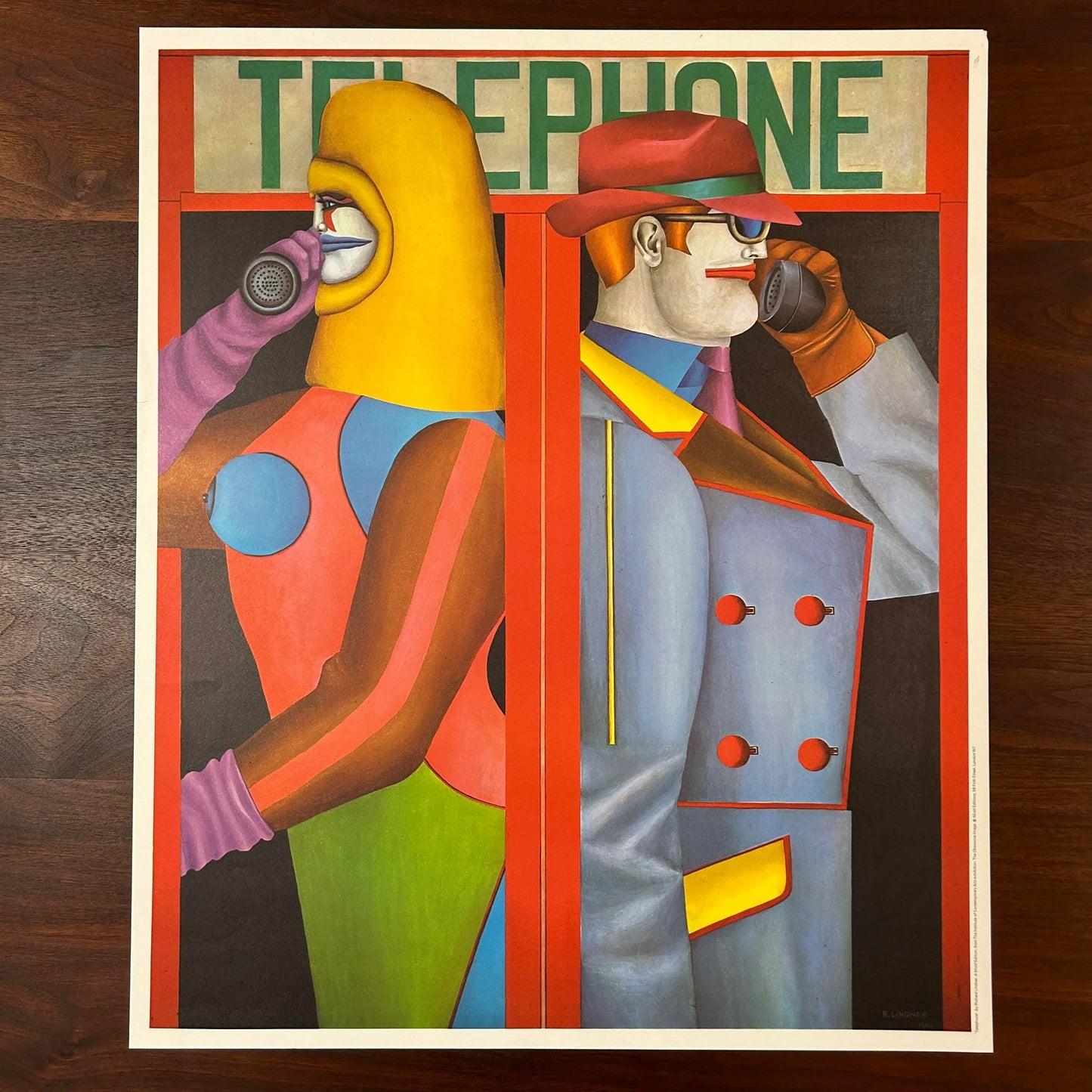 Richard Lindner “Telephone” 1980 Exhibition Lithograph Poster