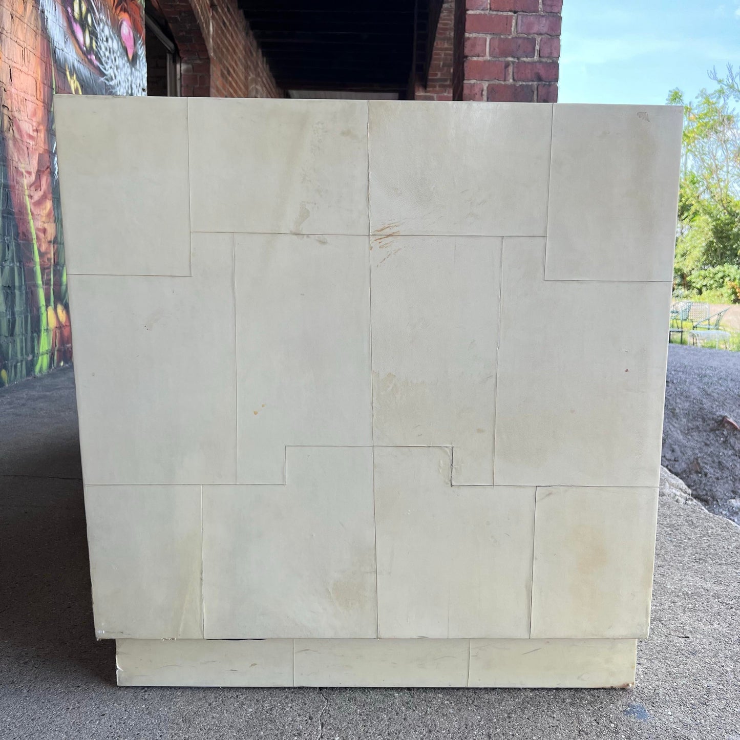 Karl Springer Goat Skin Wrapped Loveseat