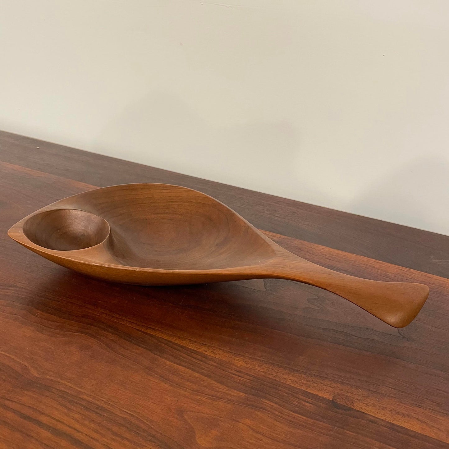 Mid-Century Modern Emil Milan Wooden Walnut Bowl
