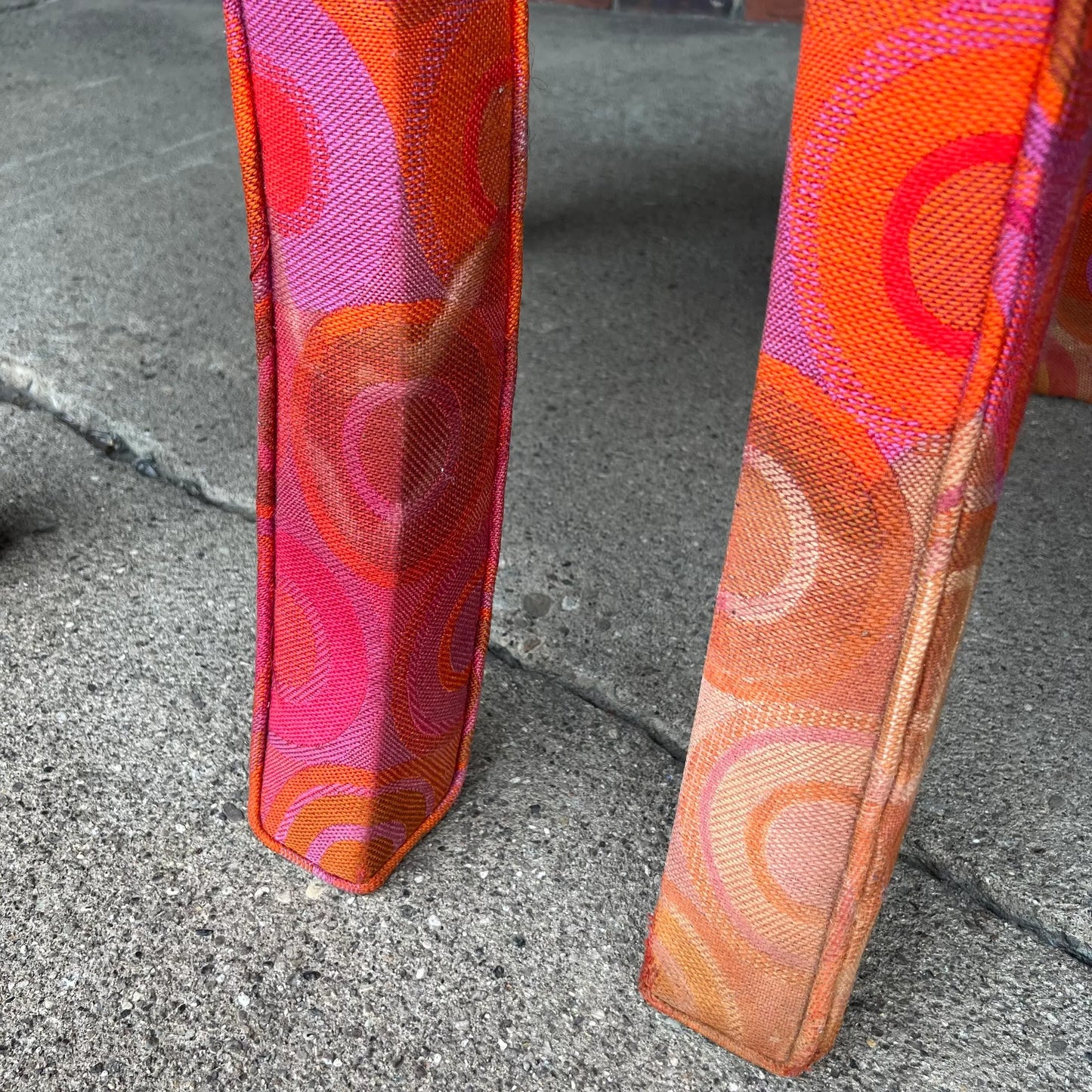 Pair of Tall Back Parsons Chairs Midcentury Fabric