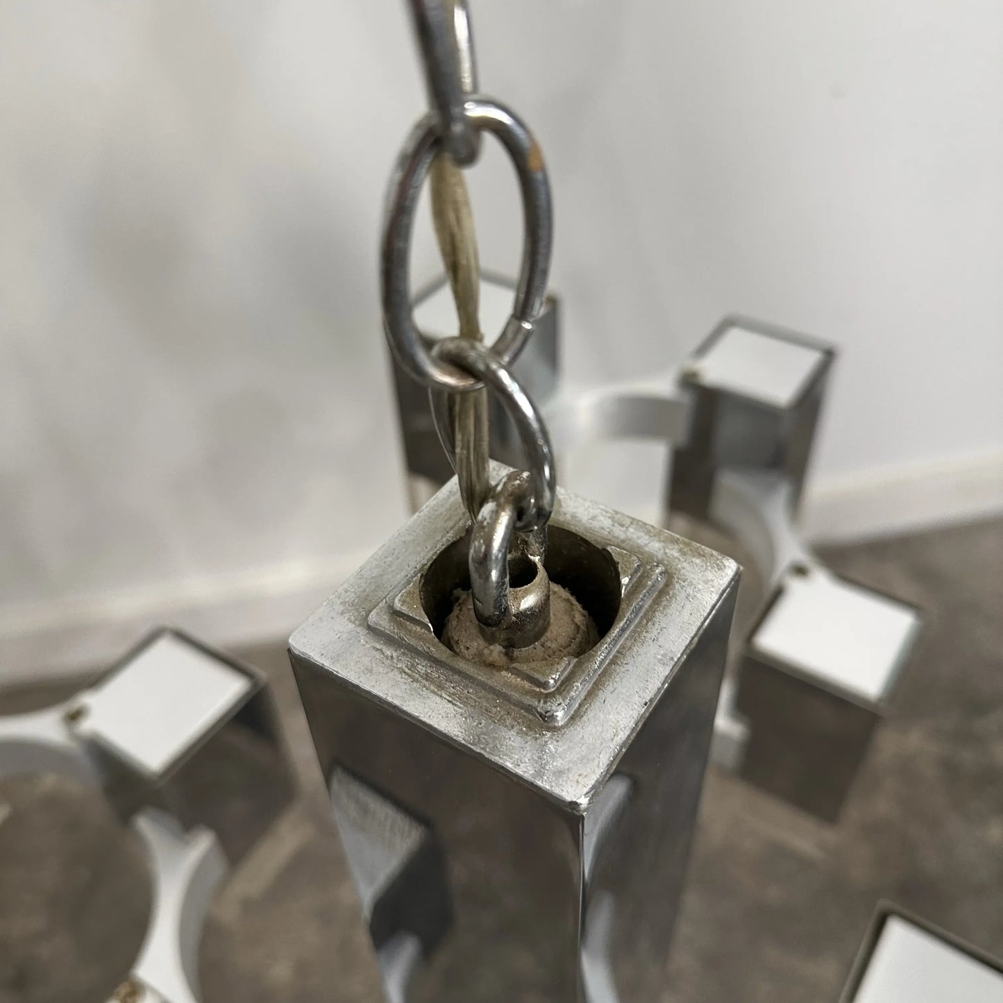 Mid Century Modern Gaetano Sciolari Cubic Chandelier “Ice Cube”