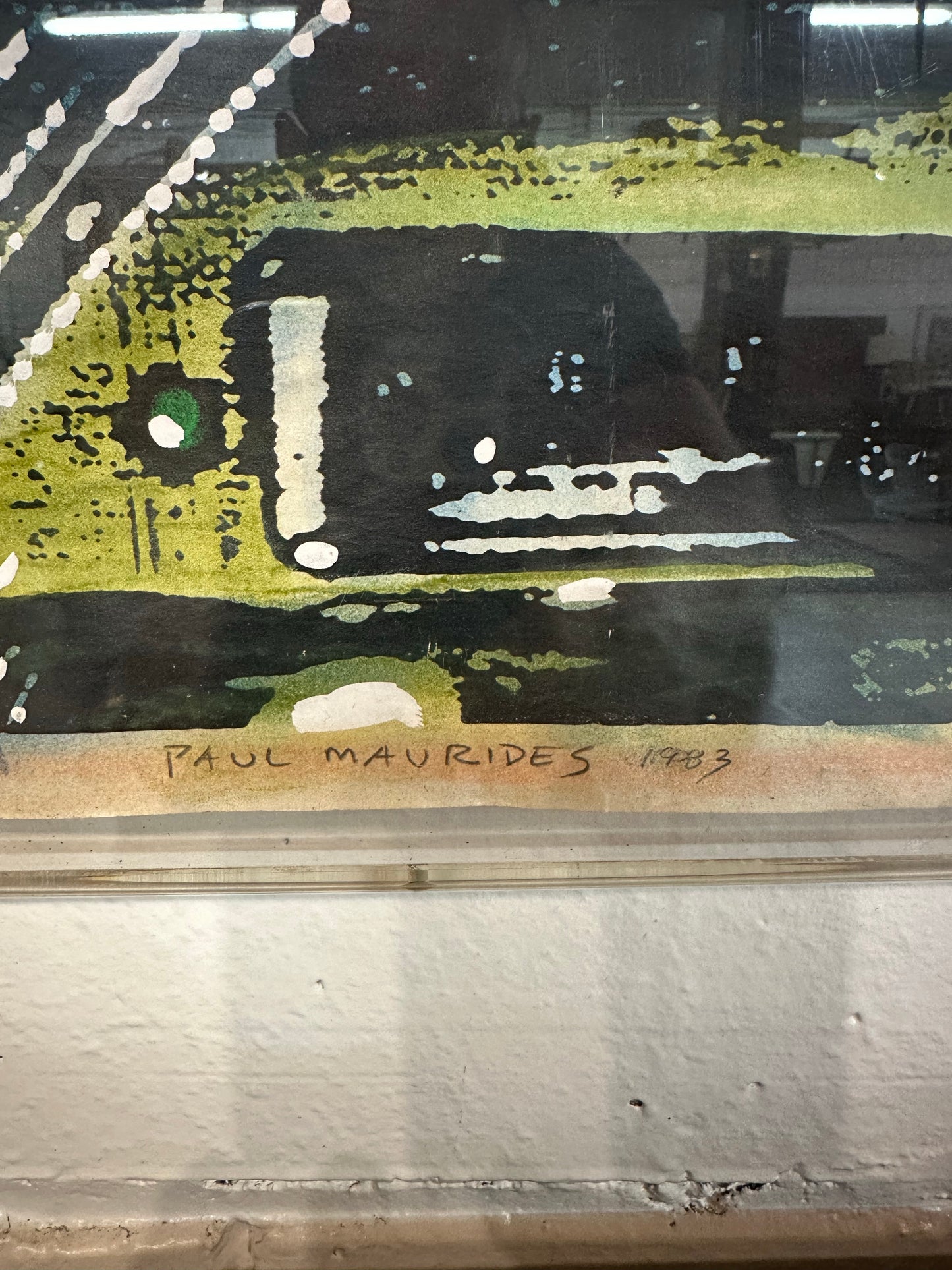 Paul Mavrides 1983 Lithograph Professionally Framed in Museum Quality Lucite Box