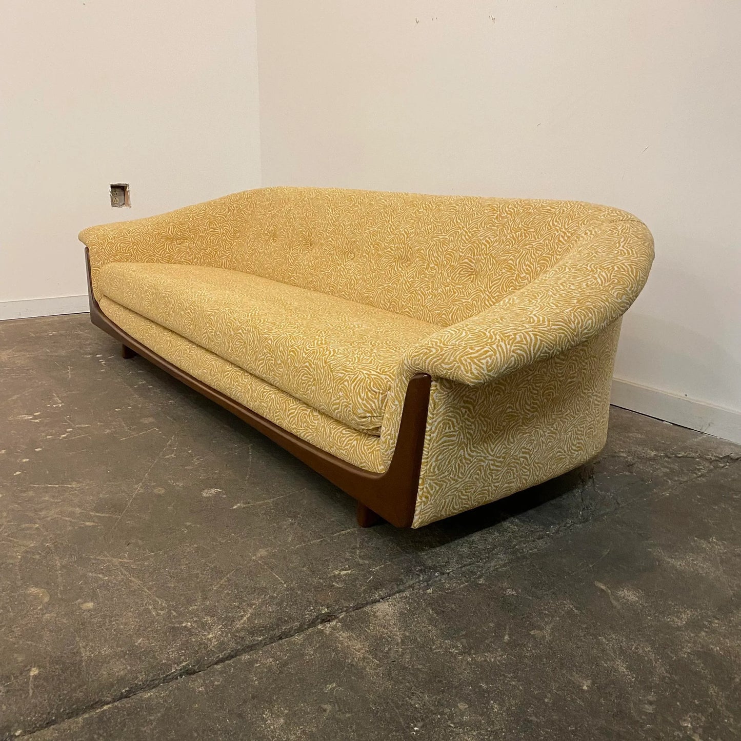 Mid 20th Century Modern Adrian Pearsall Style Reupholstered Sofa