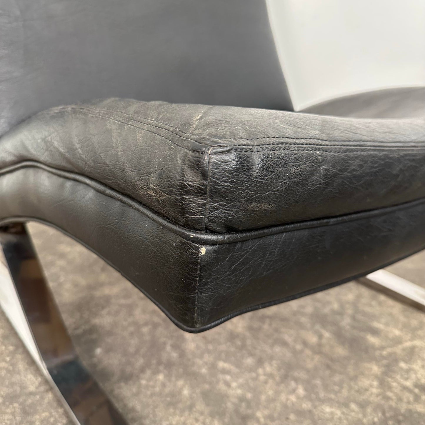 Pair of Chrome and Vinyl Cantilever Lounge Chairs