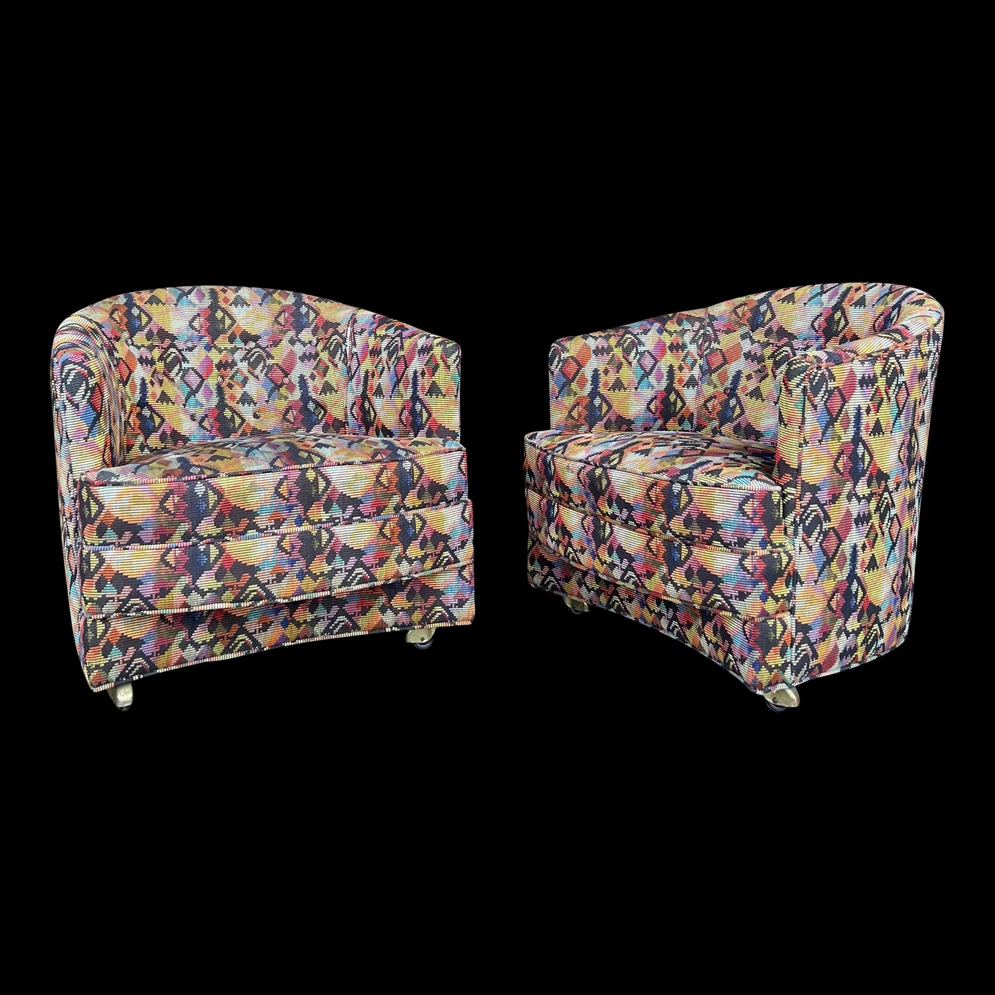 Pair of Harvey Probber Lounge Chairs on Casters