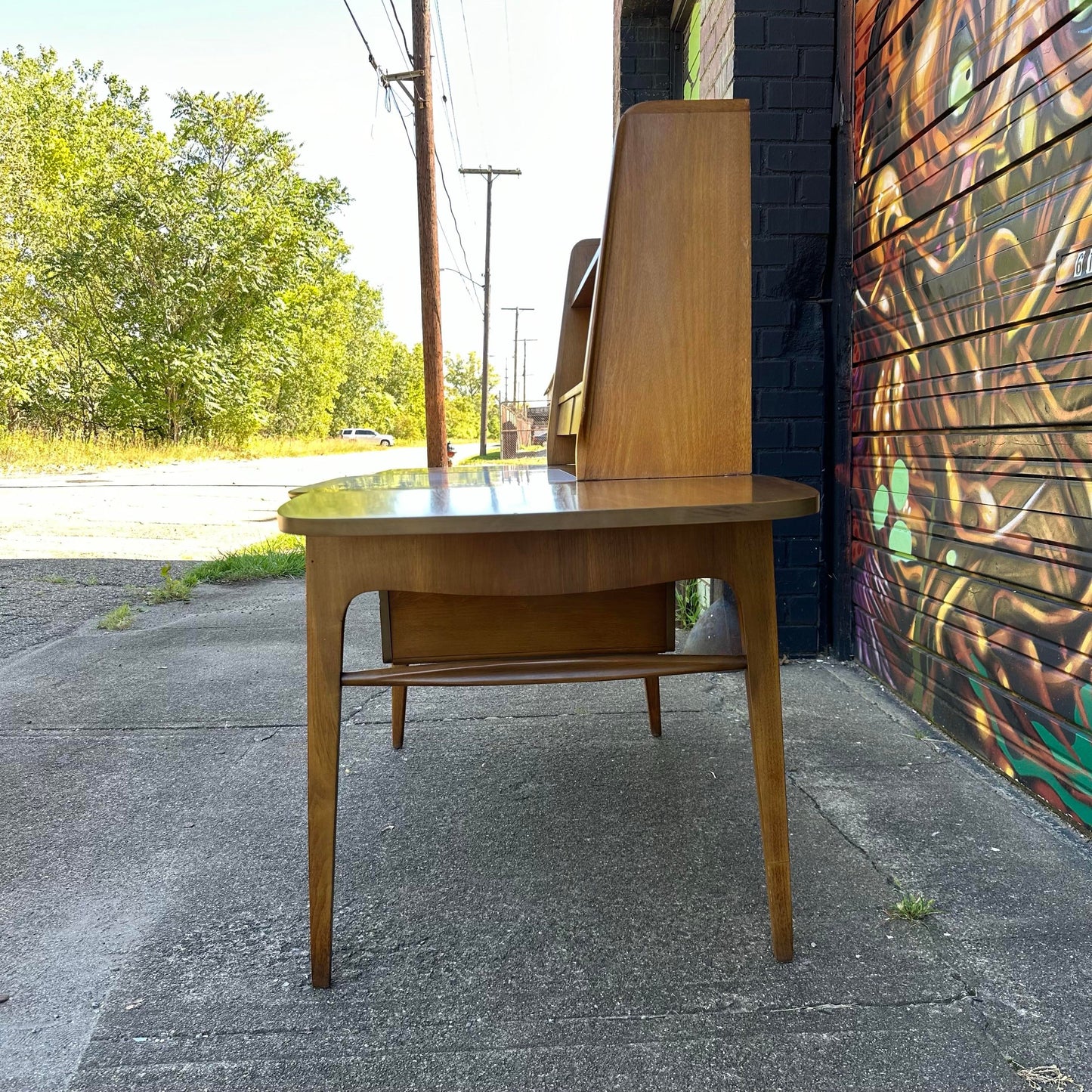 John Van Koert for Drexel Desk With Bookcase Topper and Chair Rare
