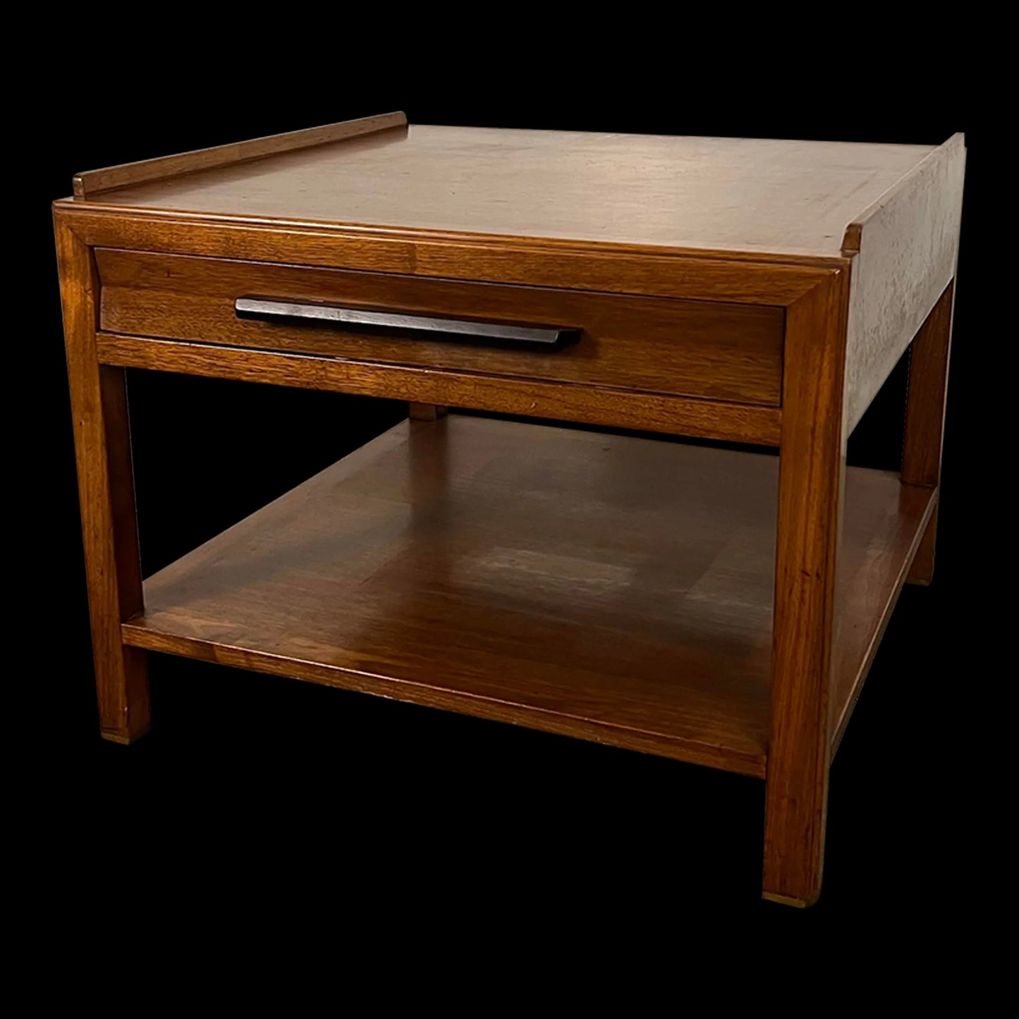 Edward Wormley for Dunbar Side Table With Rosewood and Brass Details